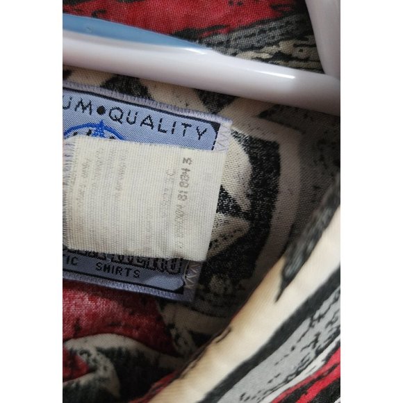 Vintage American Hero Short Sleeve Aztec Southwestern Pearl Snap Shirt Size L - Picture 5 of 12